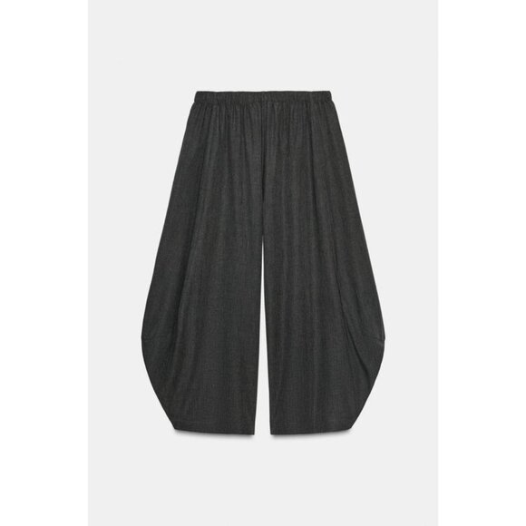 ZARA FLOWY WIDE LEG WOOL PANTS ZW COLLECTION - Picture 7 of 8